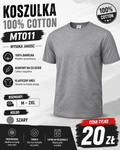 Koszulka Męska Szara MT011 100% Cotton