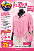 Bluzka damska różowa modna luźny krój rozmiar S-XL