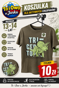 Koszulka chłopięca Triceratops khaki rozmiar 13-14 lat