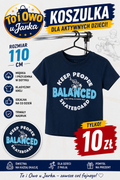 Koszulka dziecięca Balanced Skateboard granatowa rozmiar 110 cm