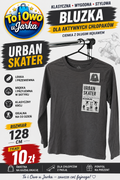 Bluzka chłopięca Urban Skater grafitowa długi rękaw rozmiar 128 cm