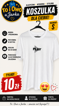 Koszulka unisex PLAY biała rozmiar S