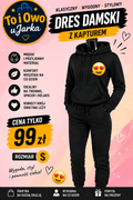 Dres damski z kapturem czarny rozmiar S