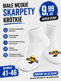 Białe męskie skarpety krótkie rozmiar 41-46