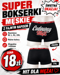 Bokserki męskie Cudowny Mąż CPLUS3 czarne rozmiary M-2XL