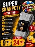 Szare skarpety CK Treting Dri-Fit rozmiar L 42-46